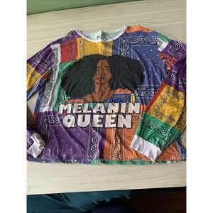 On Fire Women Size 3X Patchwork Melanin‎ Queen Well Loved Printed